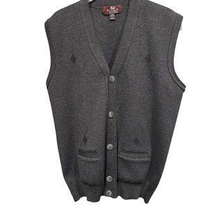 Men's Charcoal Button-Up Vest